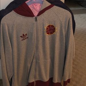 ADIDAS MENS CLEVELAND CAVALIERS ZIP UP WITH HOOD